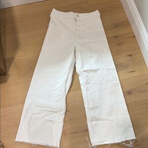 Zara 12 high rise, wide leg Women's White Jeans